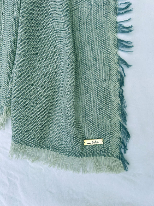 Serenity Cashmere and Seacell Scarf - Green Haze