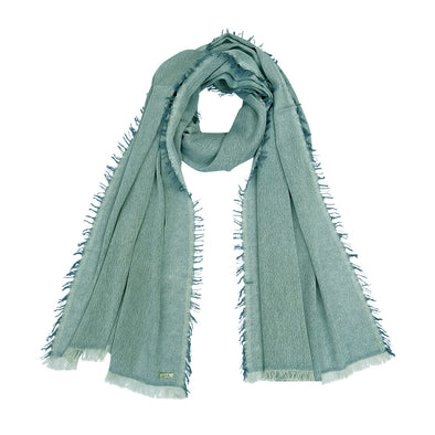 Serenity Cashmere and Seacell Scarf - Green Haze