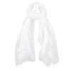 Neckloop white linen scarf hand spun handwoven from Thread Tales company