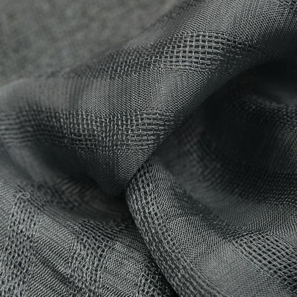 Lotus/Silk Border Stripe Scarf – Grey