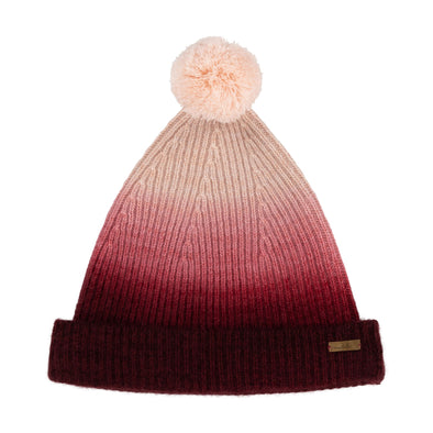 Knitted Beanie Bobble Hat Red - now 50% off