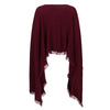Exaggerated Hem Patch Pocket Poncho Wine - Now 50% Off