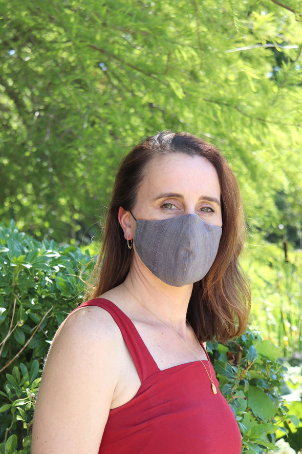 Lotus and Silk Face Mask - Grey