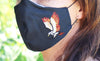 Adjustable Silk Mask with Embroidered Eagle - Black