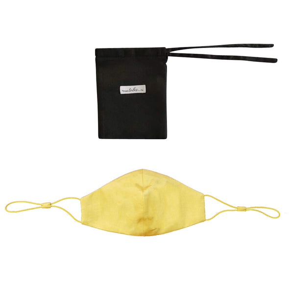 Adjustable Silk Face Mask - Yellow Gold