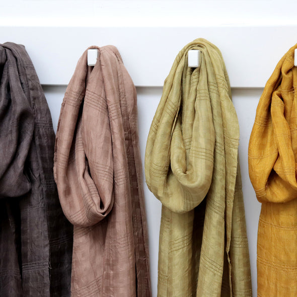 Natural Plant Dyed Lotus Scarfs