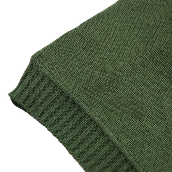 Recycled Cashmere Crew Neck Jumper - Olive Green