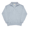 Recycled Cashmere Polo Collar Sweater with Whip-Stitching - Periwinkle Blue