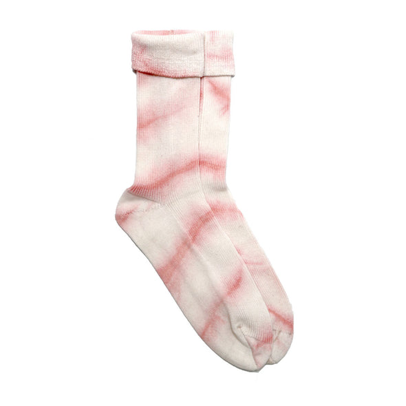 Organic Cotton/Cashmere Marble Tie Dye Socks in Pink - 50% off