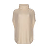 This cosy high neck sleeveless poncho jumper has been eco-dyed to a subtle cream colour.