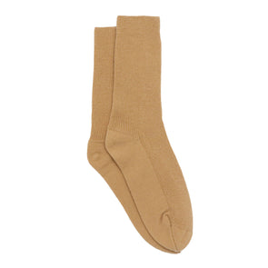Knitted Recycled Cashmere Bed Socks in Camel