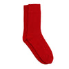Gift Set - Dipped Edge Check with Recycled Cashmere Bed Socks in Red