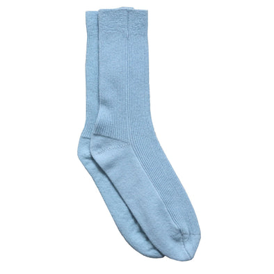 Knitted Cashmere Bed Socks in Light Blue