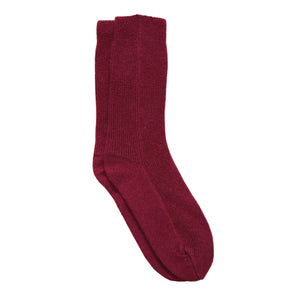 Knitted Recycled Cashmere Bed Socks in Wine