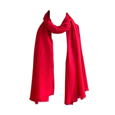 Scarlet Cashmere Handwoven Scarf