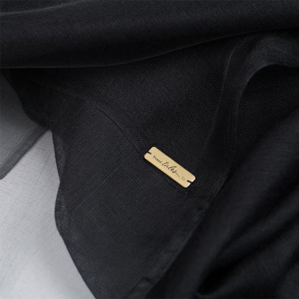 Double Layer Silk/Cotton & Silk Organza Scarf – Black - 40% Off