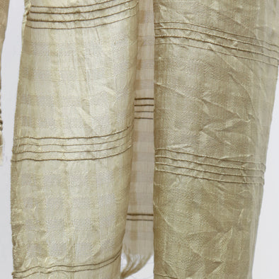 Mandalay Silk with Strands of Lotus Plant Dyed Wrap - Lotus Waterlily