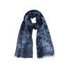 Folded neckloop of navy indigo hand tie dyed scarf made from 100% certified cashmere by Thread Tales company