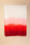 Peace Mountain Dip Dyed Scarf - Crimson and Pink - 40% off