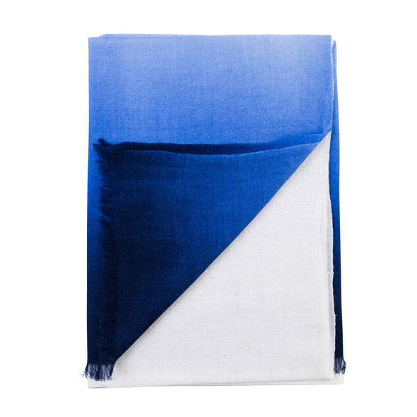 blue dipdye wool scarf