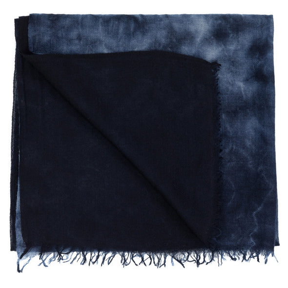 blue tie dye cashmere scarf wrap
