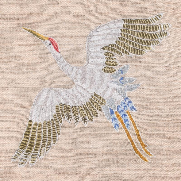 Spirit of Freedom Crane Scarf (Natural) - 4-side Fringe Lotus/Cashmere