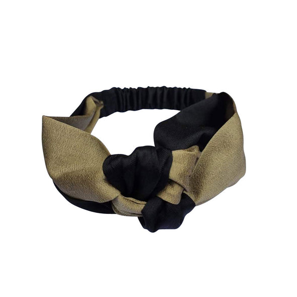Silk Headband in Two Tone contrast - Gold and Black