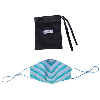 Adjustable Silk Mask - Blue Stripe