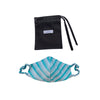 Silk Mask with covered elastic - Blue Stripe with matching hair scrunchie