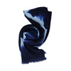 Diamond Tie Dye Cashmere Scarf - Indigo and Light Blue