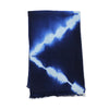 Diamond Tie Dye Cashmere Narrow Scarf - Indigo and Light Blue