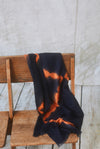 Diamond Tie Dye Cashmere Scarf - Indigo and Orange